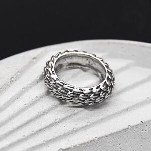 Textured Feather Infinity Ring